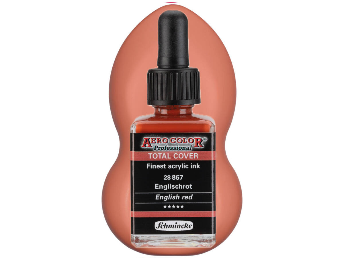 SCHMINCKE AERO COLOR ACRYLIC INK TOTAL COVER 28ML 28867 ENGLISH RED 1
