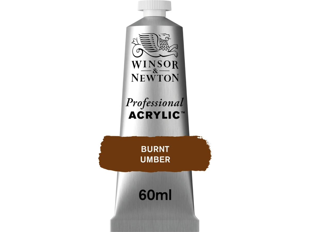 WINSOR & NEWTON PROFESSIONAL ACRYLIC 60ML 076 BURNT UMBER 1