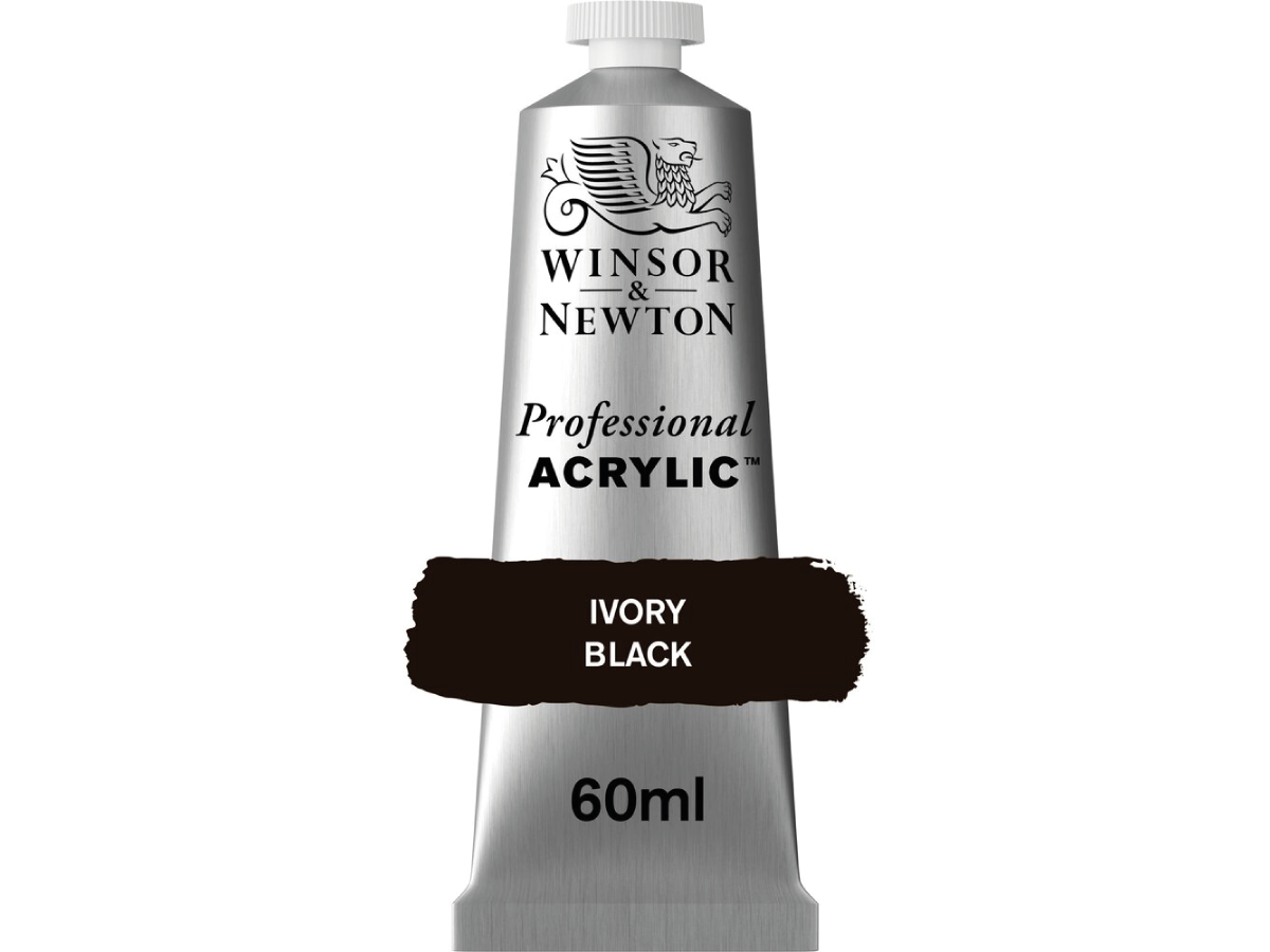 WINSOR & NEWTON PROFESSIONAL ACRYLIC 60ML 331 IVORY BLACK 1
