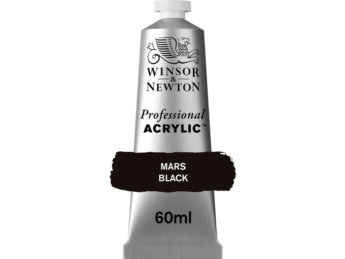 WINSOR & NEWTON PROFESSIONAL ACRYLIC 60ML 386 MARS BLACK 1