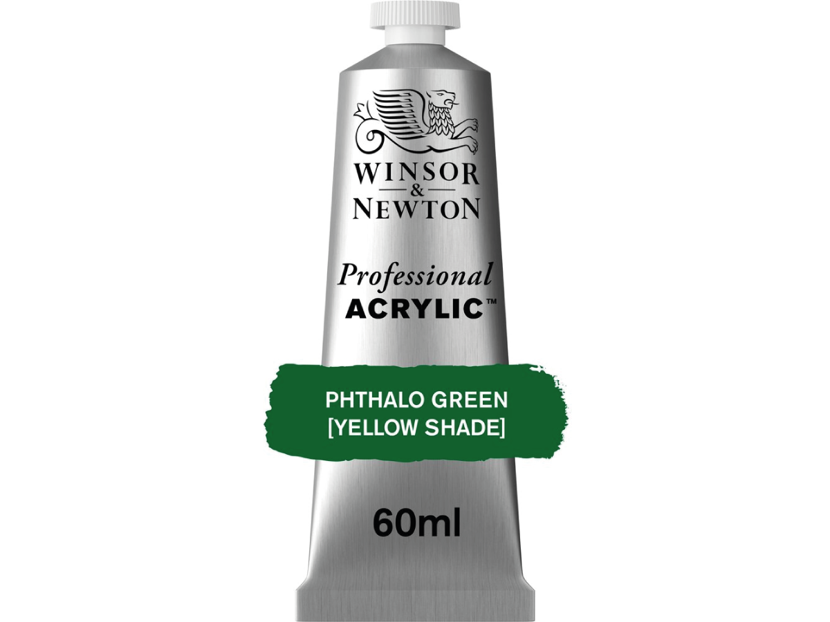 WINSOR & NEWTON PROFESSIONAL ACRYLIC 60ML 521 PHTHALO GREEN (YELLOW SHADE) 1