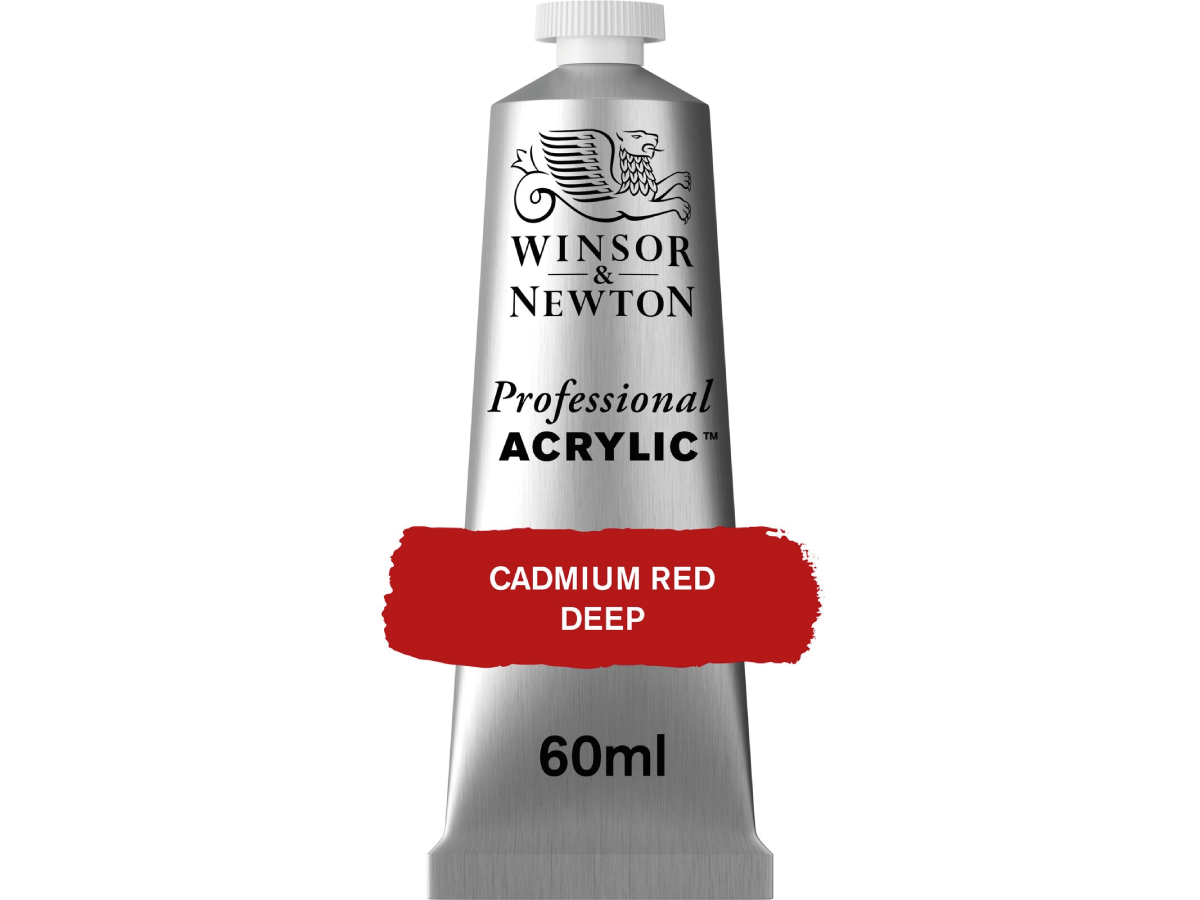 WINSOR & NEWTON PROFESSIONAL ACRYLIC 60ML 097 CADMIUM RED DEEP 1