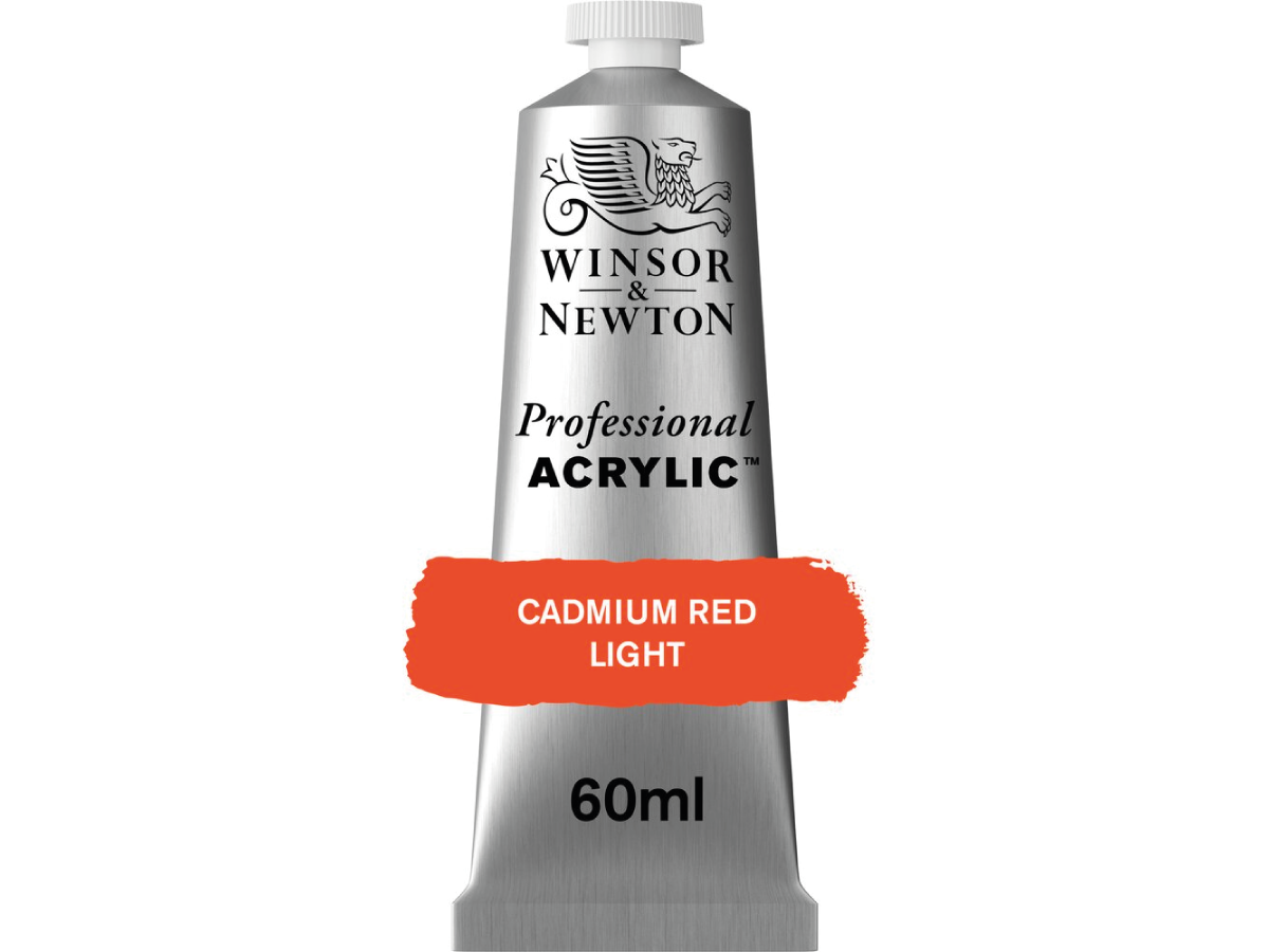 WINSOR & NEWTON PROFESSIONAL ACRYLIC 60ML 100 CADMIUM RED LIGHT 1