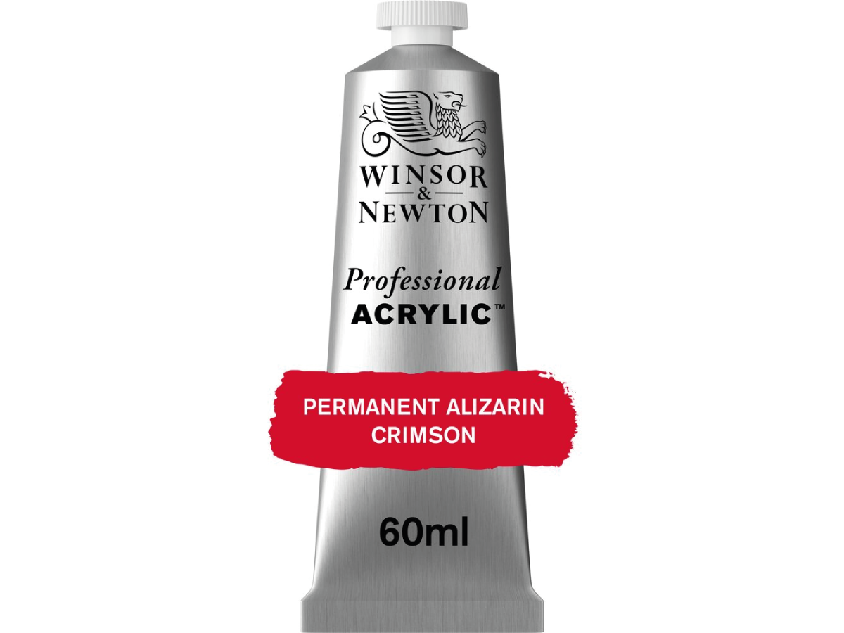 WINSOR & NEWTON PROFESSIONAL ACRYLIC 60ML 466 PERMANENT ALIZARIN CRIMSON 1