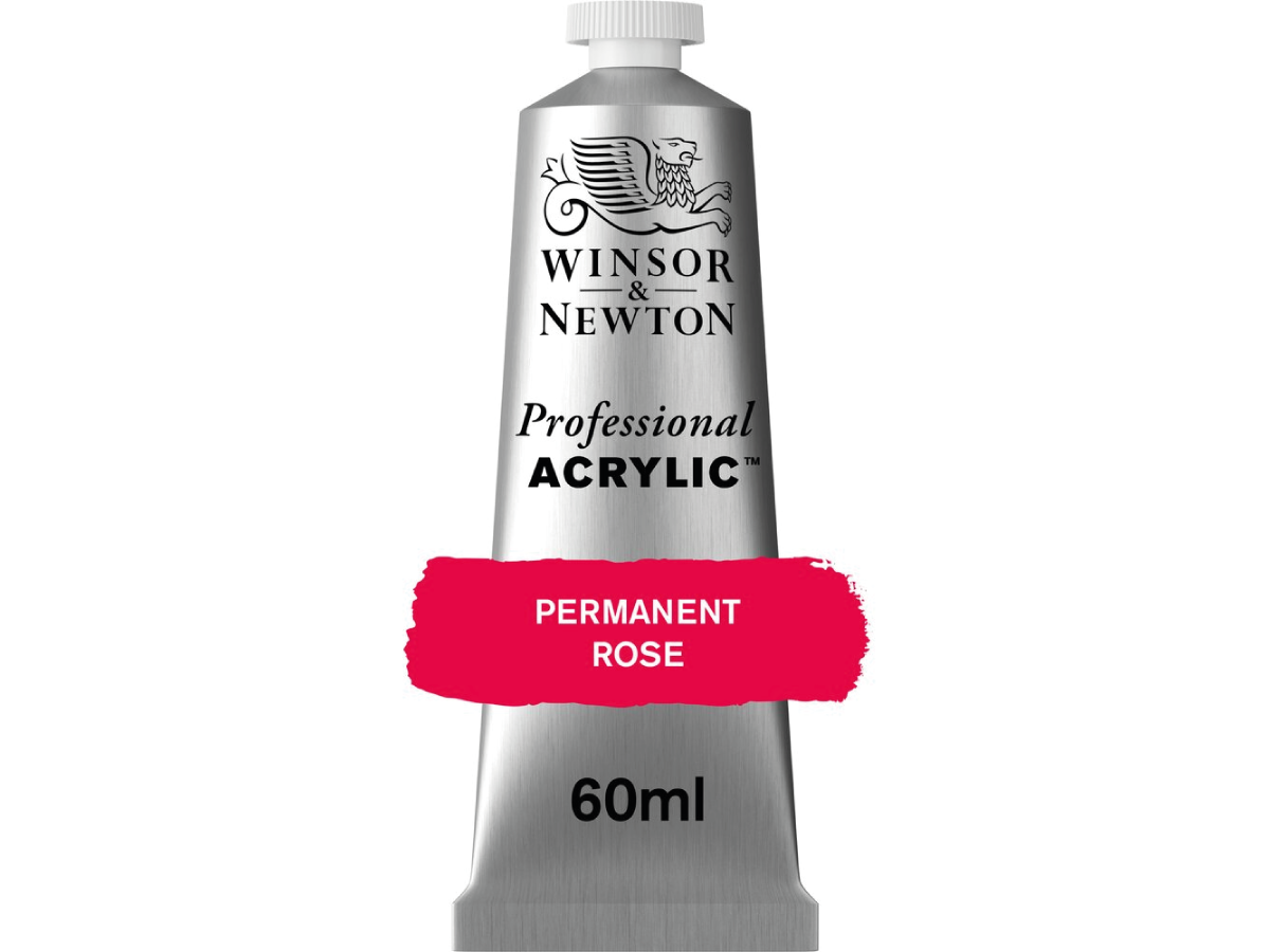 WINSOR & NEWTON PROFESSIONAL ACRYLIC 60ML 502 PERMANENT ROSE 1