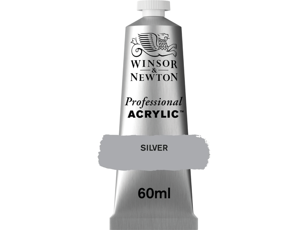 WINSOR & NEWTON PROFESSIONAL ACRYLIC 60ML 617 SILVER 1