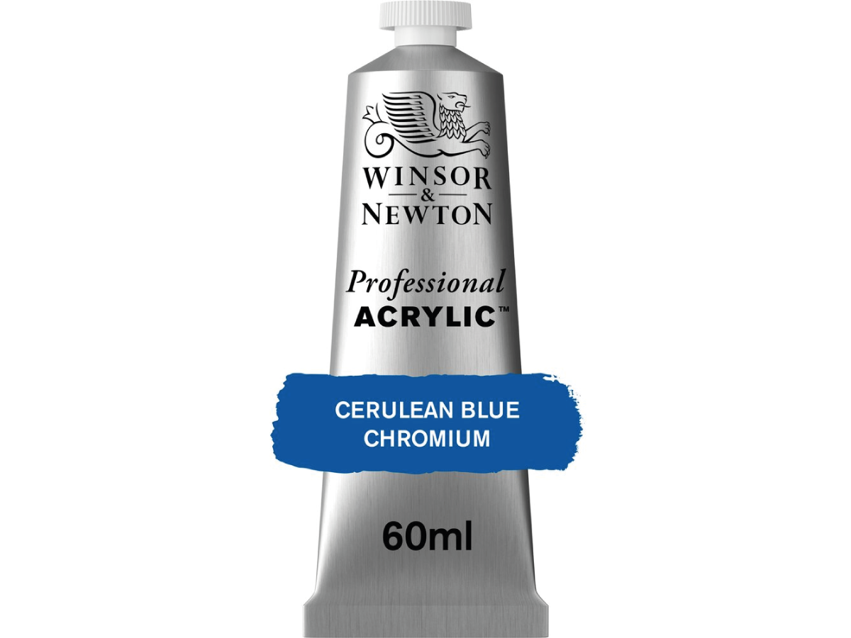 WINSOR & NEWTON PROFESSIONAL ACRYLIC 60ML 130 CERULEAN BLUE CHROM 1
