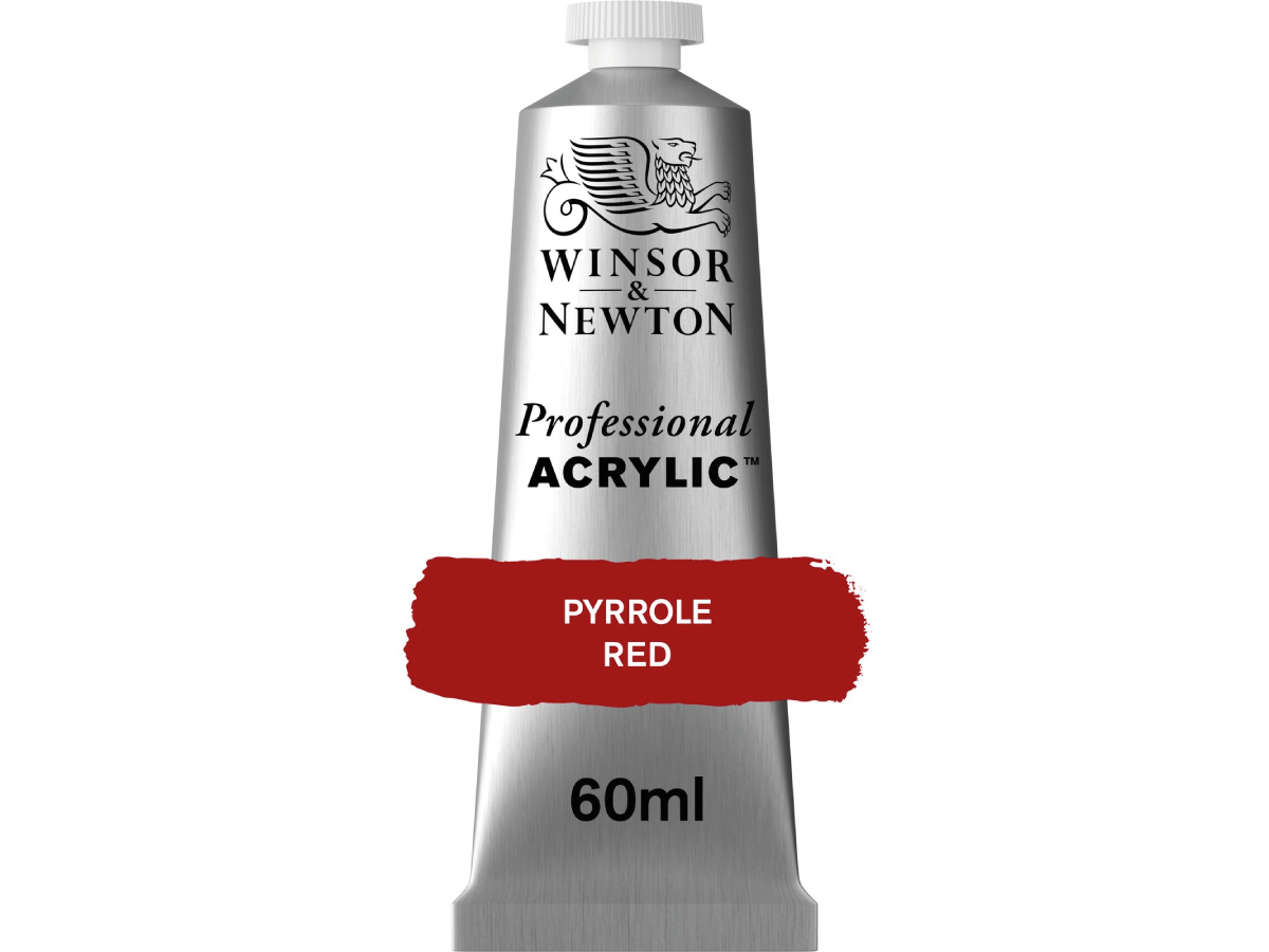 WINSOR & NEWTON PROFESSIONAL ACRYLIC 60ML 534 PYRROLE RED 1