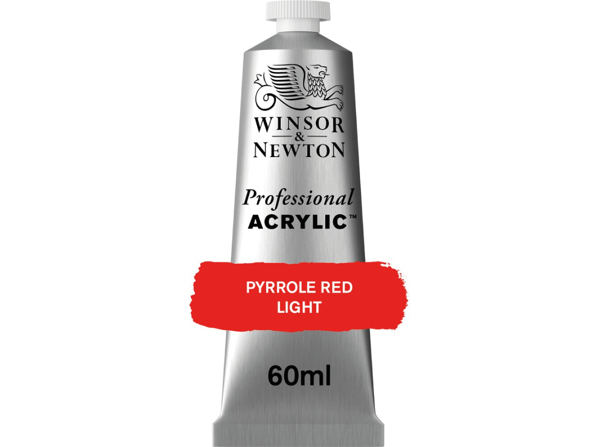 WINSOR & NEWTON PROFESSIONAL ACRYLIC 60ML 536 PYRROLE RED DEEP LIGHT 1