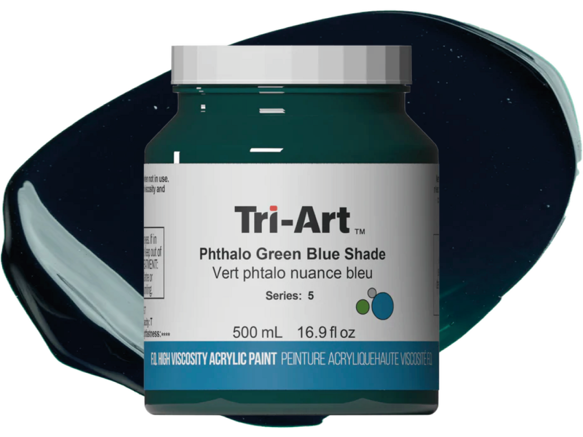 TRI-ART ACRYLFARBE 500ML S5 PHTHALO GREEN BLUE SHADE 1
