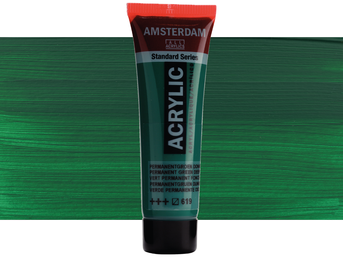 TALENS AMSTERDAM STANDARD 20ML 619 PERMANENTGRÜN DUNKEL 1