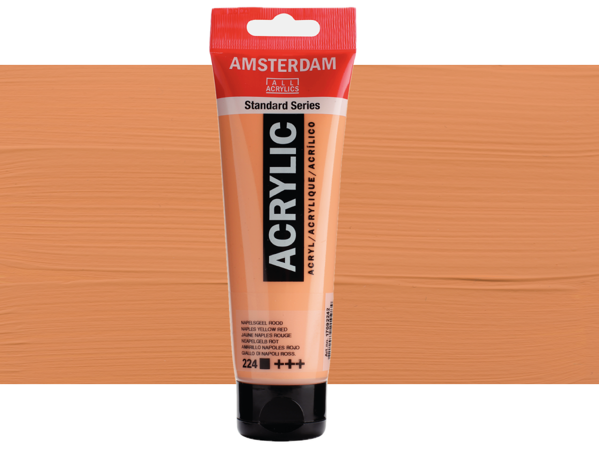 TALENS AMSTERDAM STANDARD ACRYL 120ML 224 NEAPELGELB ROT 1