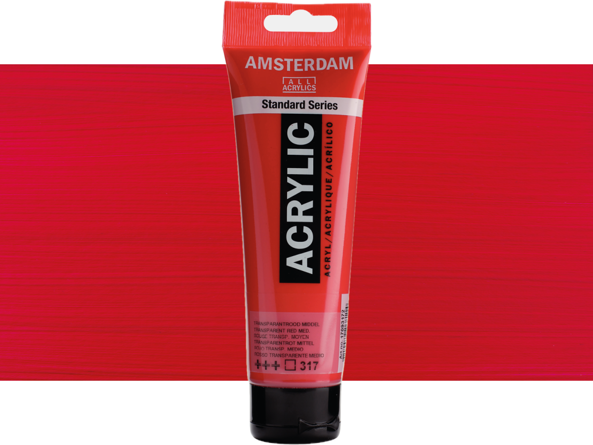 TALENS AMSTERDAM STANDARD ACRYL 120ML 317 TRANSP.ROT MITTEL 1