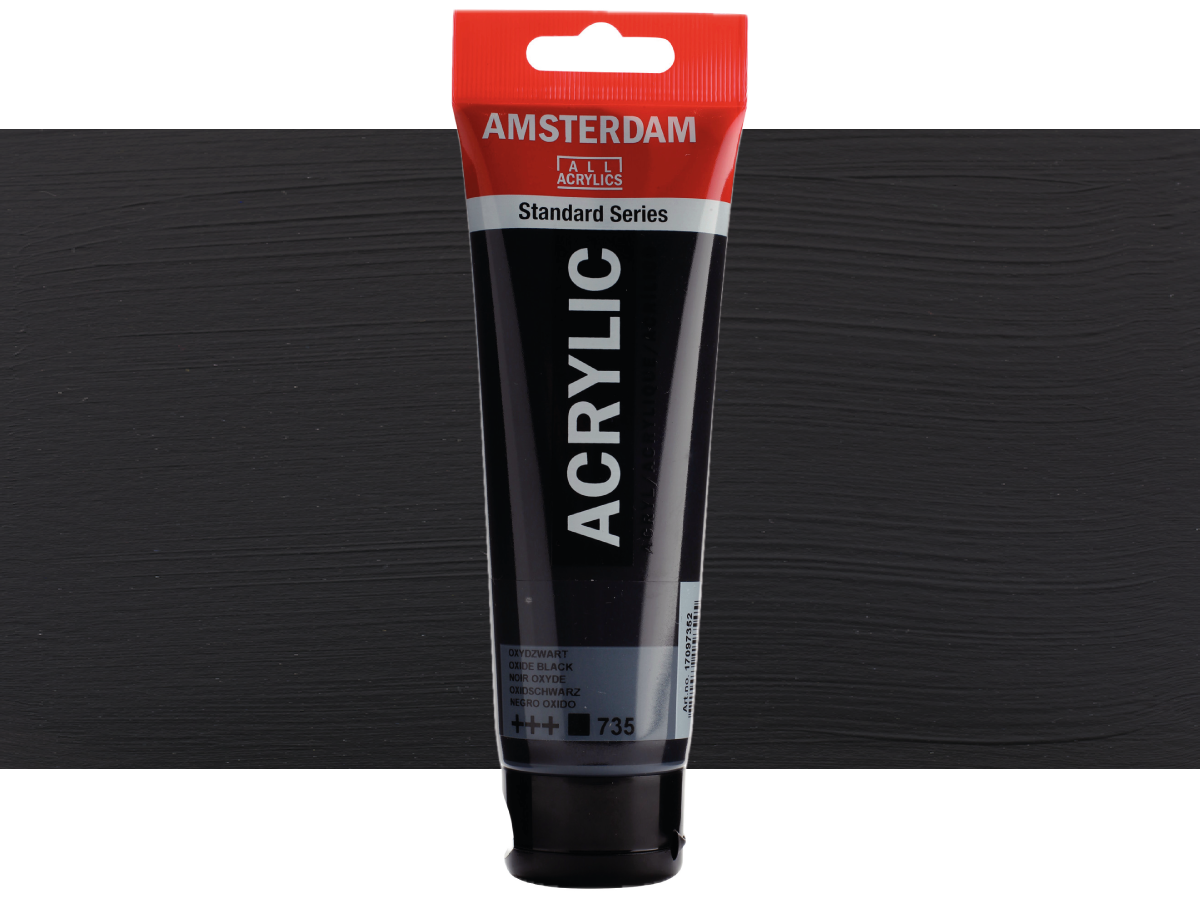 TALENS AMSTERDAM STANDARD ACRYL 120ML 735 OXIDESCHWARZ 1