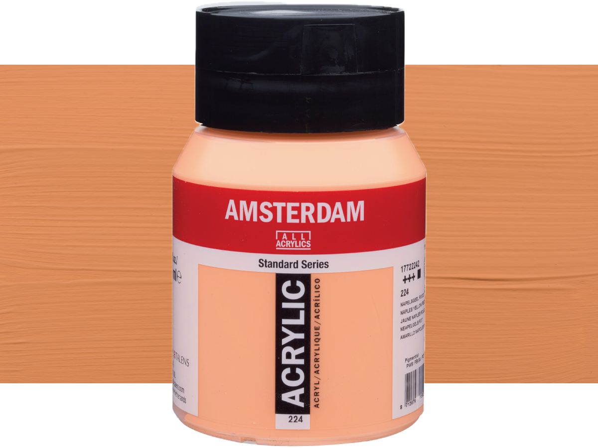 TALENS AMSTERDAM STANDARD ACRYL 500ML 224 NEAPELSGELB ROT 1