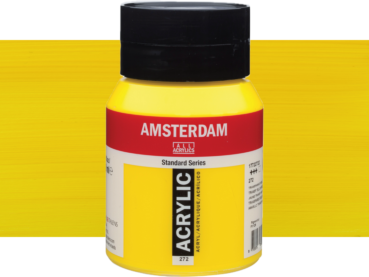 TALENS AMSTERDAM STANDARD ACRYL 500ML 272 TRENSP.GELB MITTEL 1