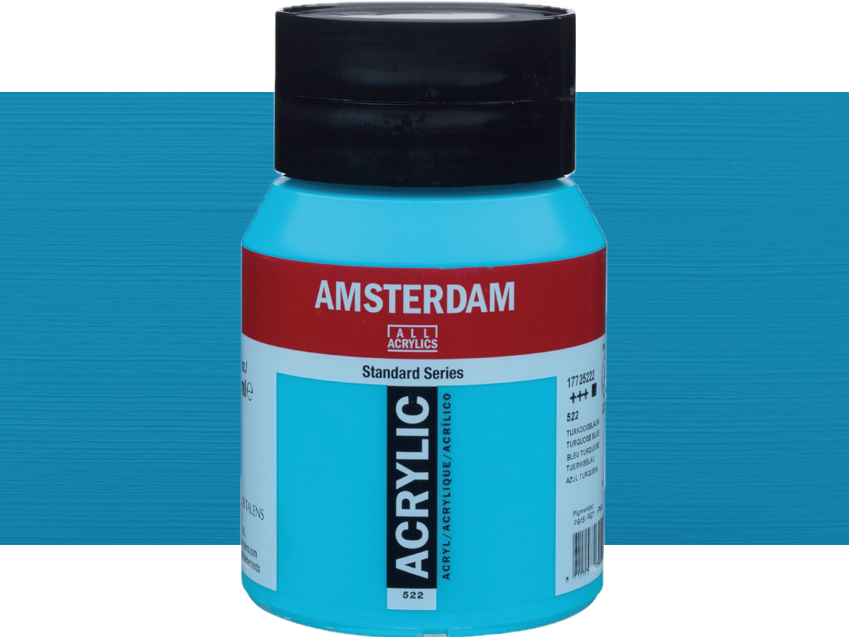 TALENS AMSTERDAM STANDARD ACRYL 500ML 522 TüRKIS BLAU 1
