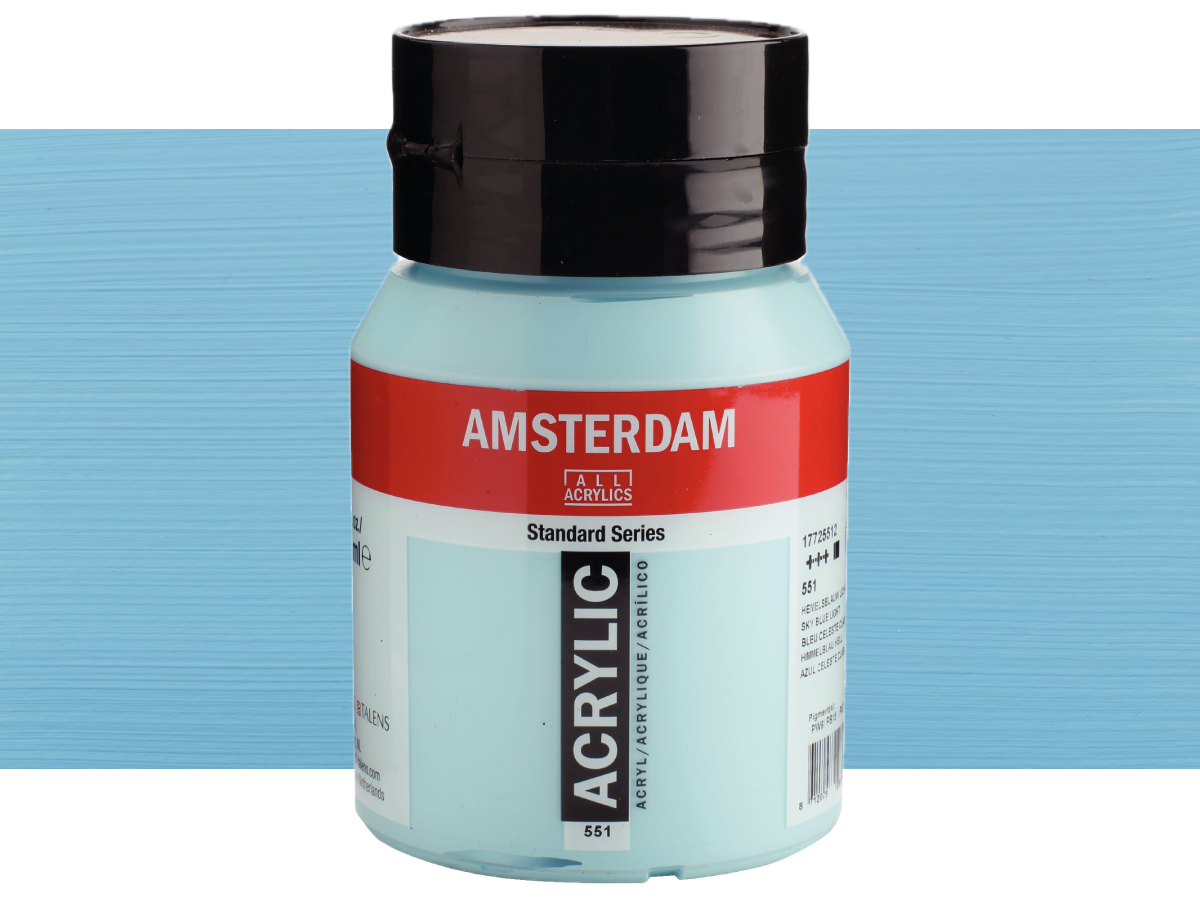 TALENS AMSTERDAM STANDARD ACRYL 500ML 551 HIMMELBLAU HELL 1