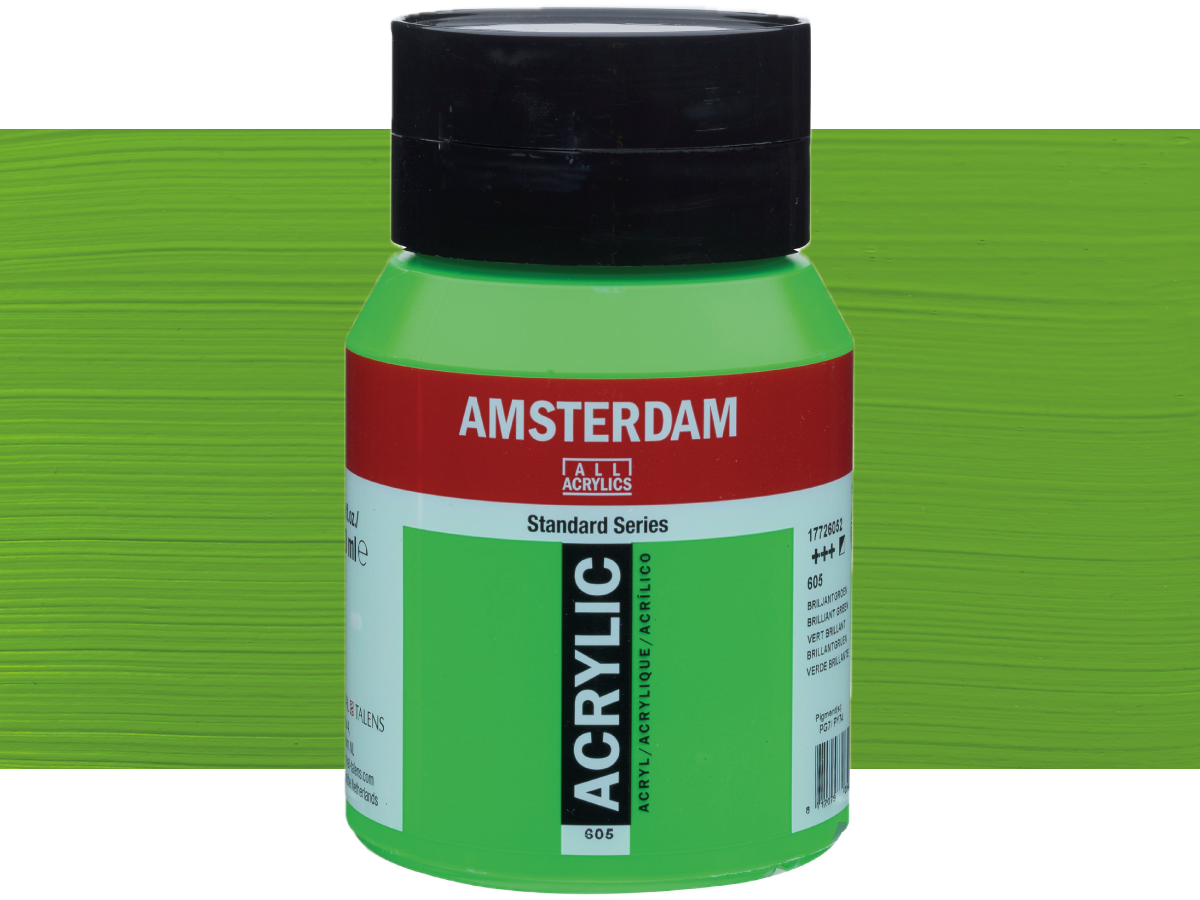 TALENS AMSTERDAM STANDARD ACRYL 500ML 605 BRILJANT GRüN 1