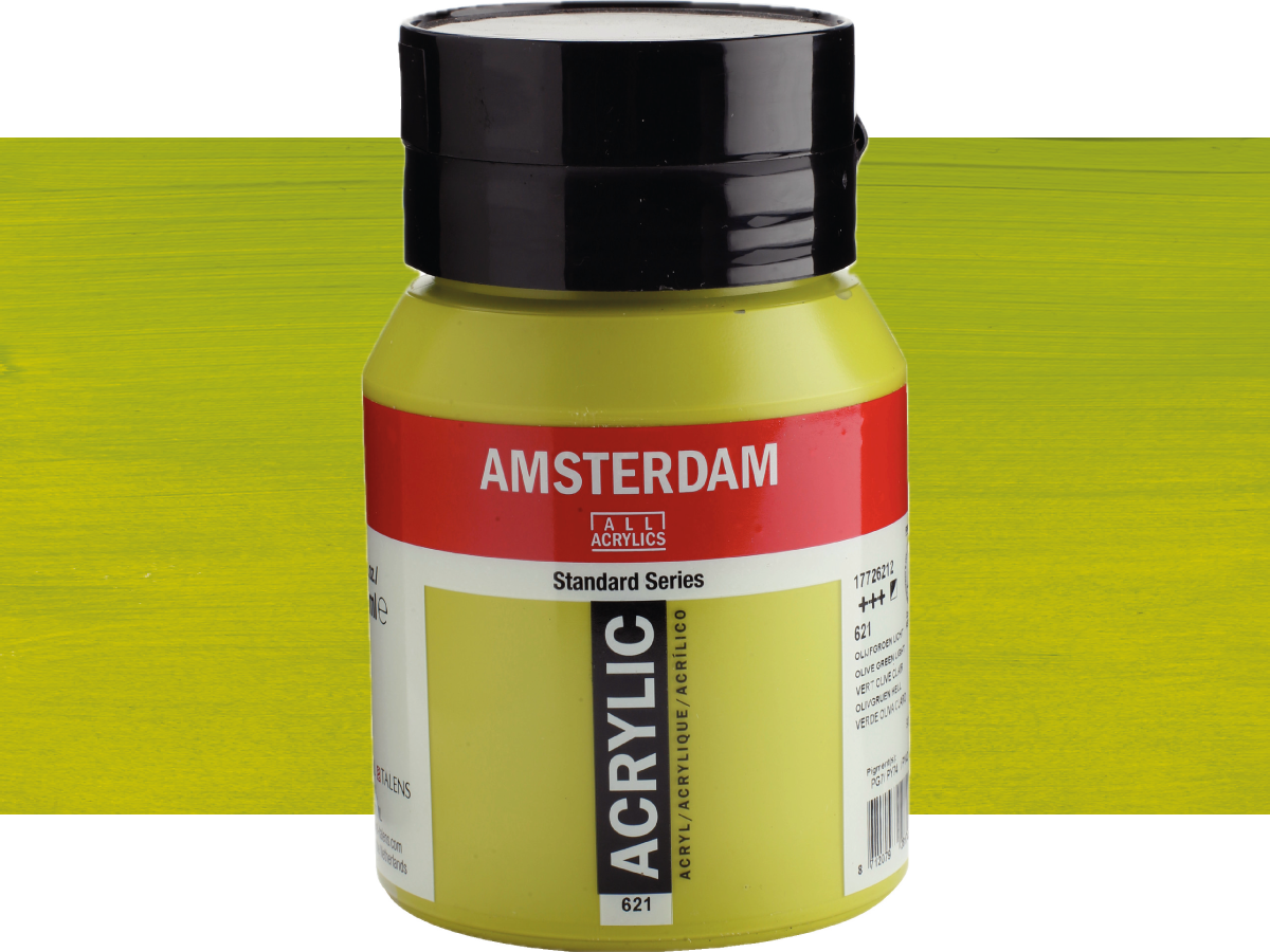 TALENS AMSTERDAM STANDARD ACRYL 500ML 621 OLIVGRÜN HELL 1