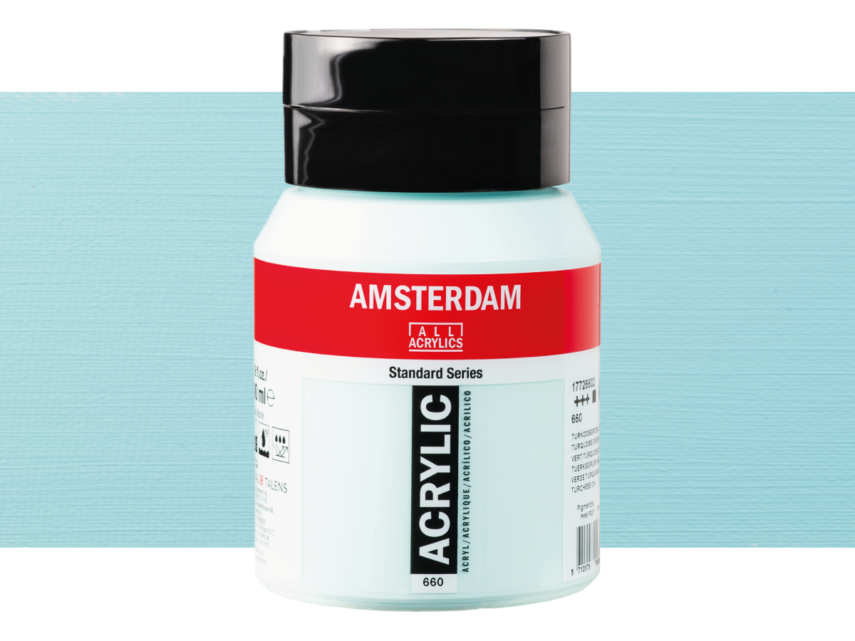 TALENS AMSTERDAM ACRYLFARBE 500 ML 660 TÜRKISGRÜN HELL 1