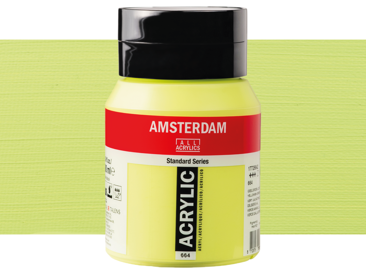 TALENS AMSTERDAM ACRYLFARBE 500 ML 664 GELBGRÜN HELL 1