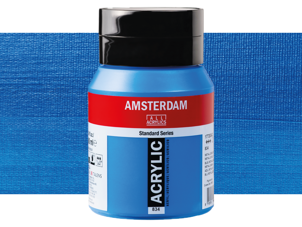 TALENS AMSTERDAM ACRYLFARBE 500 ML 834 METALLIC BLAU 1