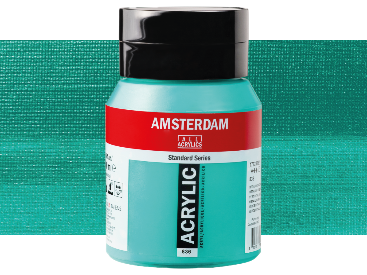 TALENS AMSTERDAM ACRYLFARBE 500 ML 836 METALLIC GRÜN 1