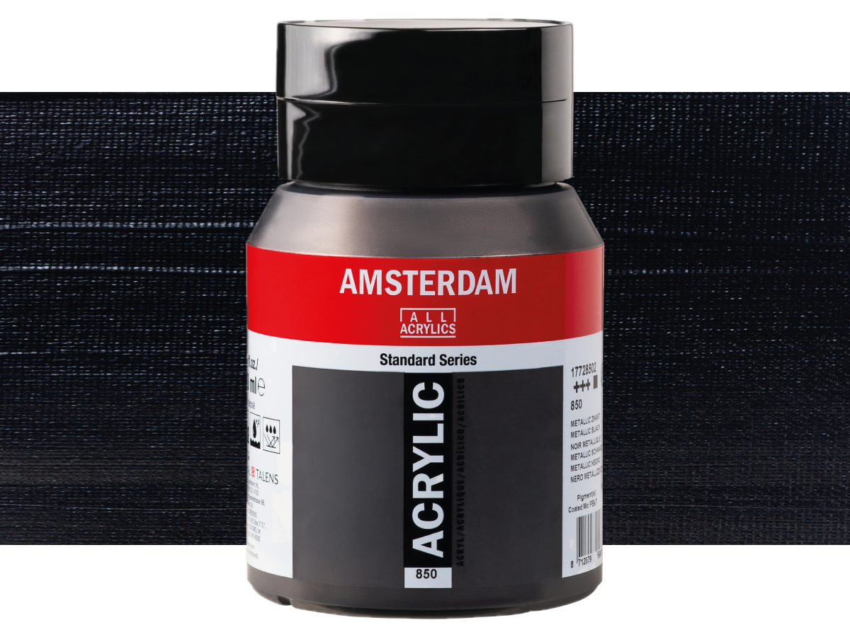 TALENS AMSTERDAM ACRYLVERF 500ML 850 METALLIC ZWART 1
