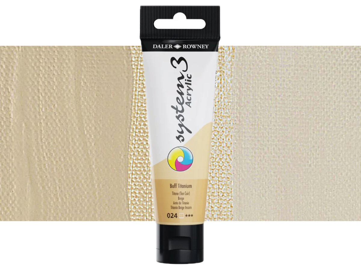 DALER ROWNEY SYSTEM 3 ACRYL 150ML 024 BUFF TITANIUM 1
