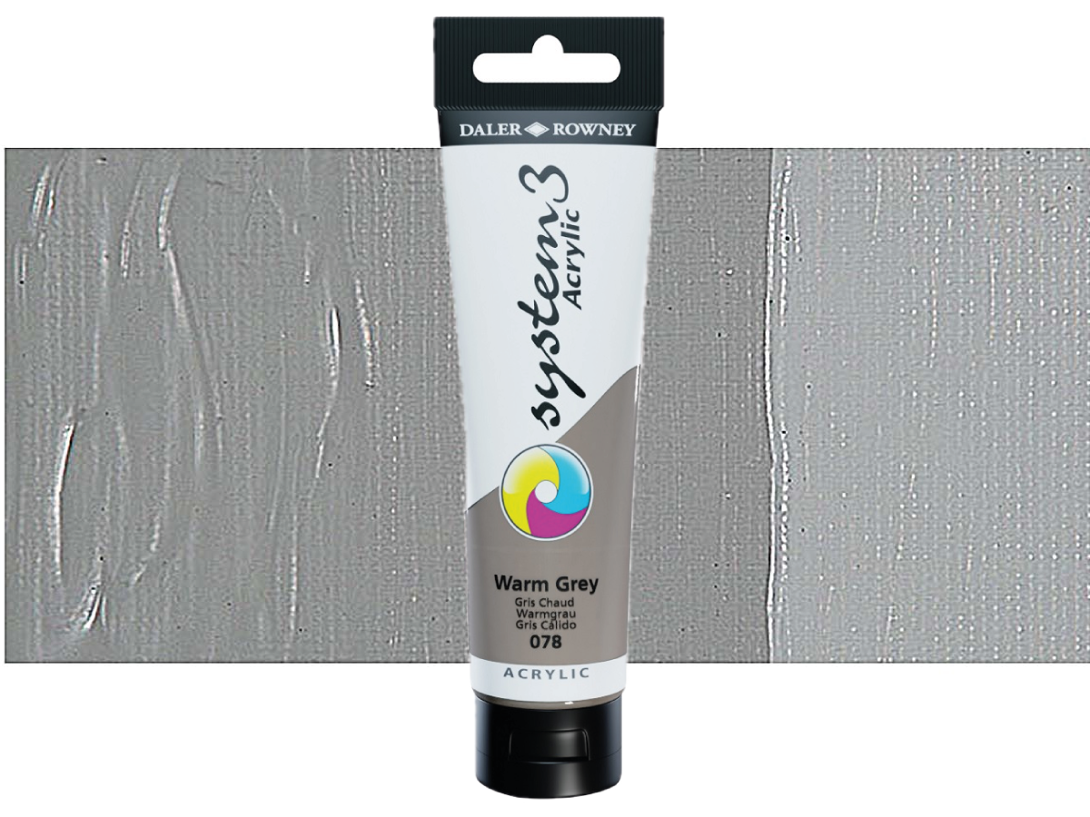 DALER ROWNEY SYSTEM 3 ACRYL 150ML 078 WARM GREY 1