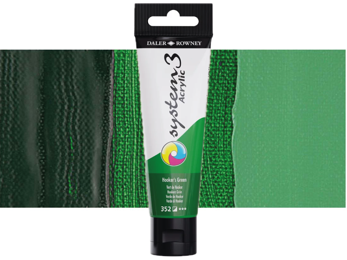 DALER ROWNEY SYSTEM 3 ACRYL 150ML 352 HOOKER'S GREEN 1