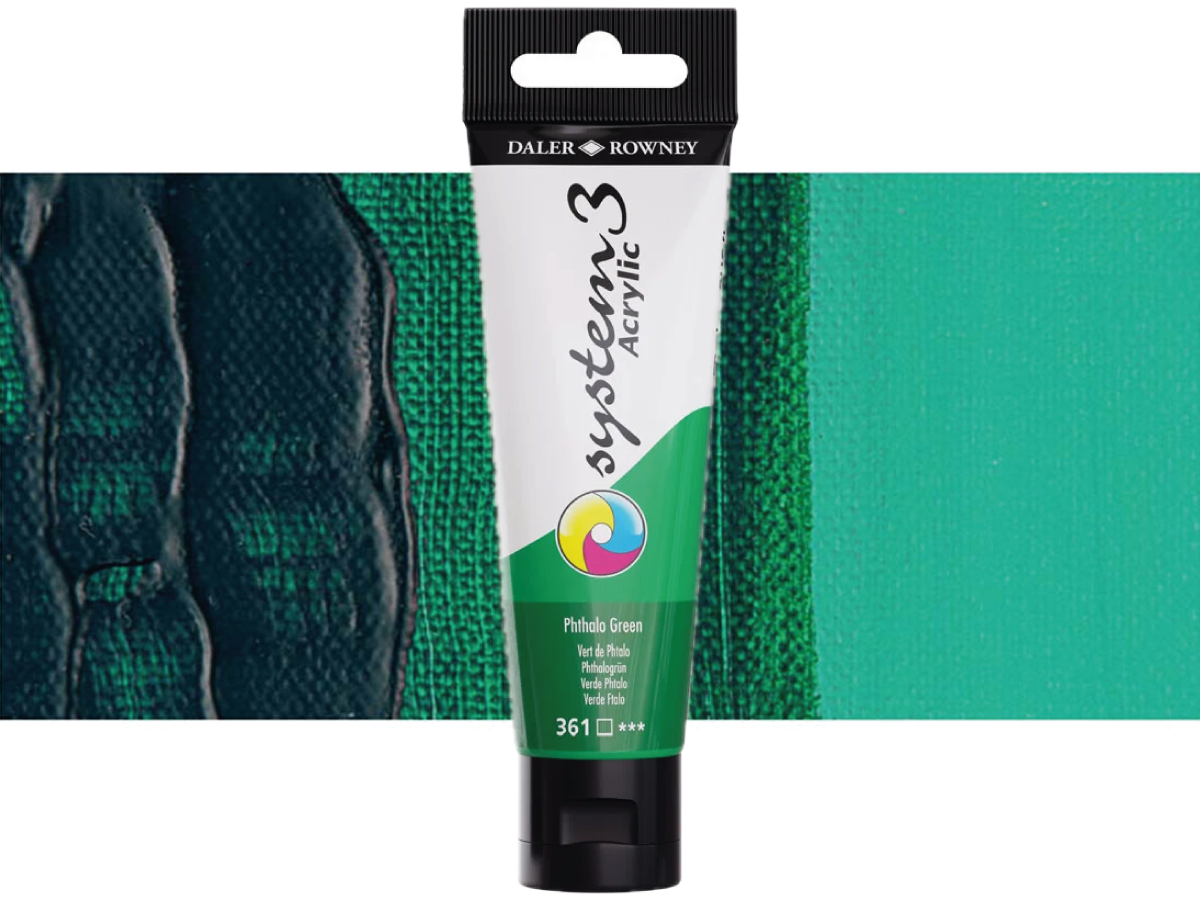 DALER ROWNEY SYSTEM 3 ACRYL 150ML 361 PHTHALO GREEN 1