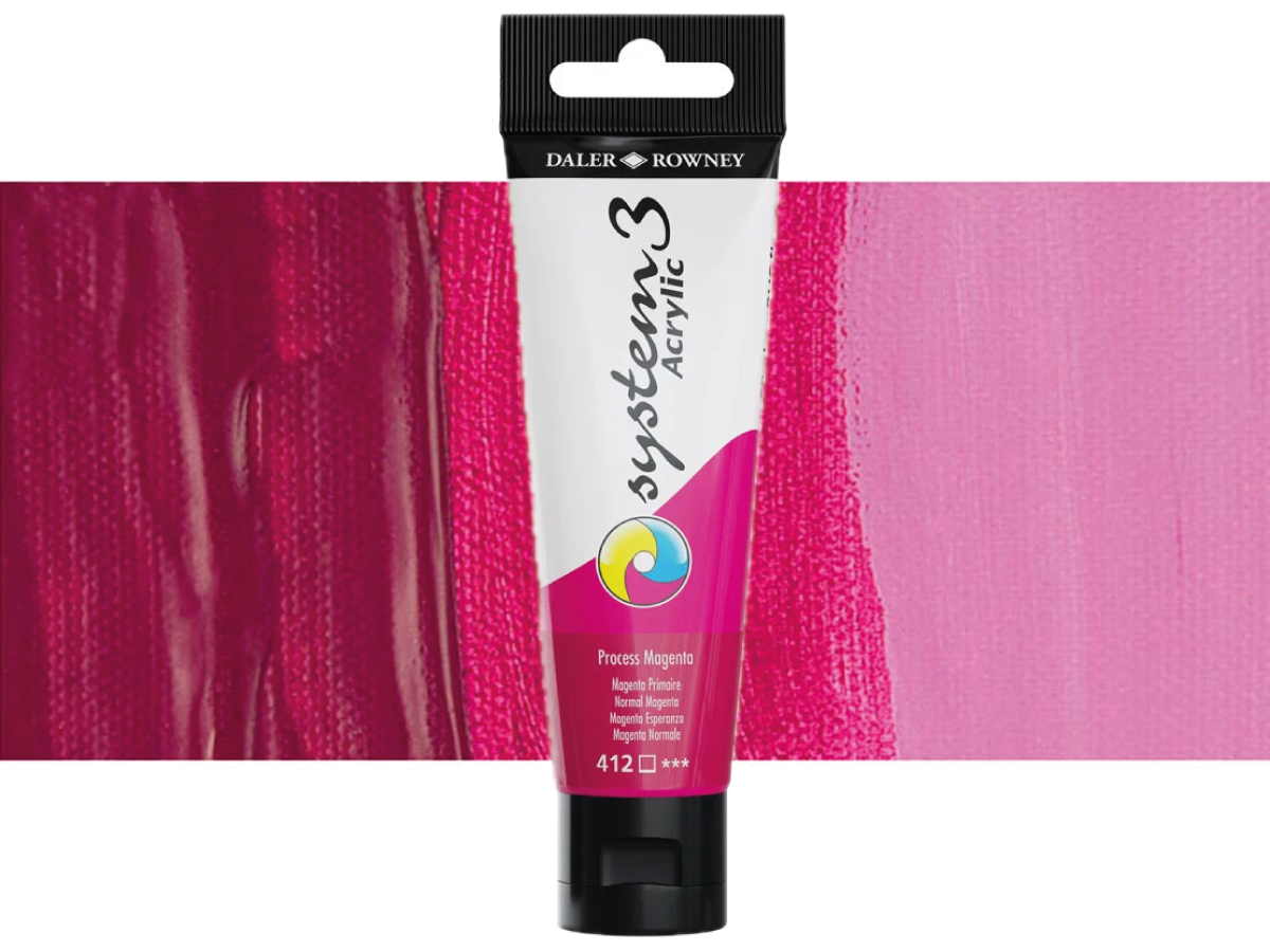 DALER ROWNEY SYSTEM 3 ACRYL 150ML 412 PROCESS MAGENTA 1