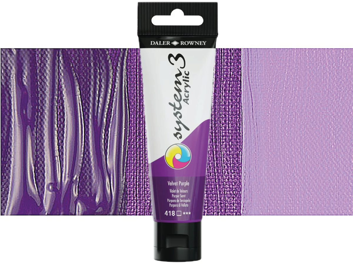 DALER ROWNEY SYSTEM 3 ACRYL 150ML 418 VELVET PURPLE 1