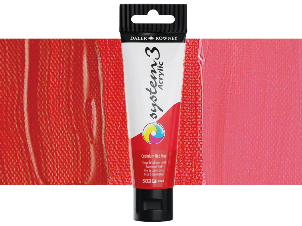 DALER ROWNEY SYSTEM 3 ACRYL 150ML 503 CADMIUM RED HUE 1