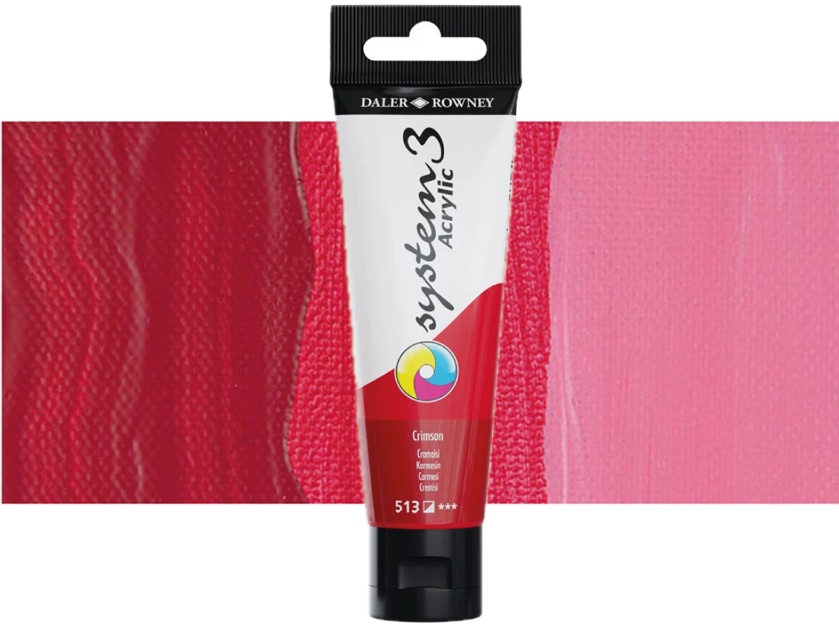 DALER ROWNEY SYSTEM 3 ACRYL 150ML 513 CRIMSON 1