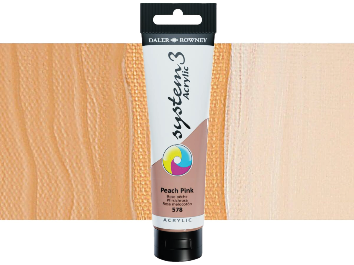 DALER ROWNEY SYSTEM 3 ACRYL 150ML 578 PEACH PINK 1