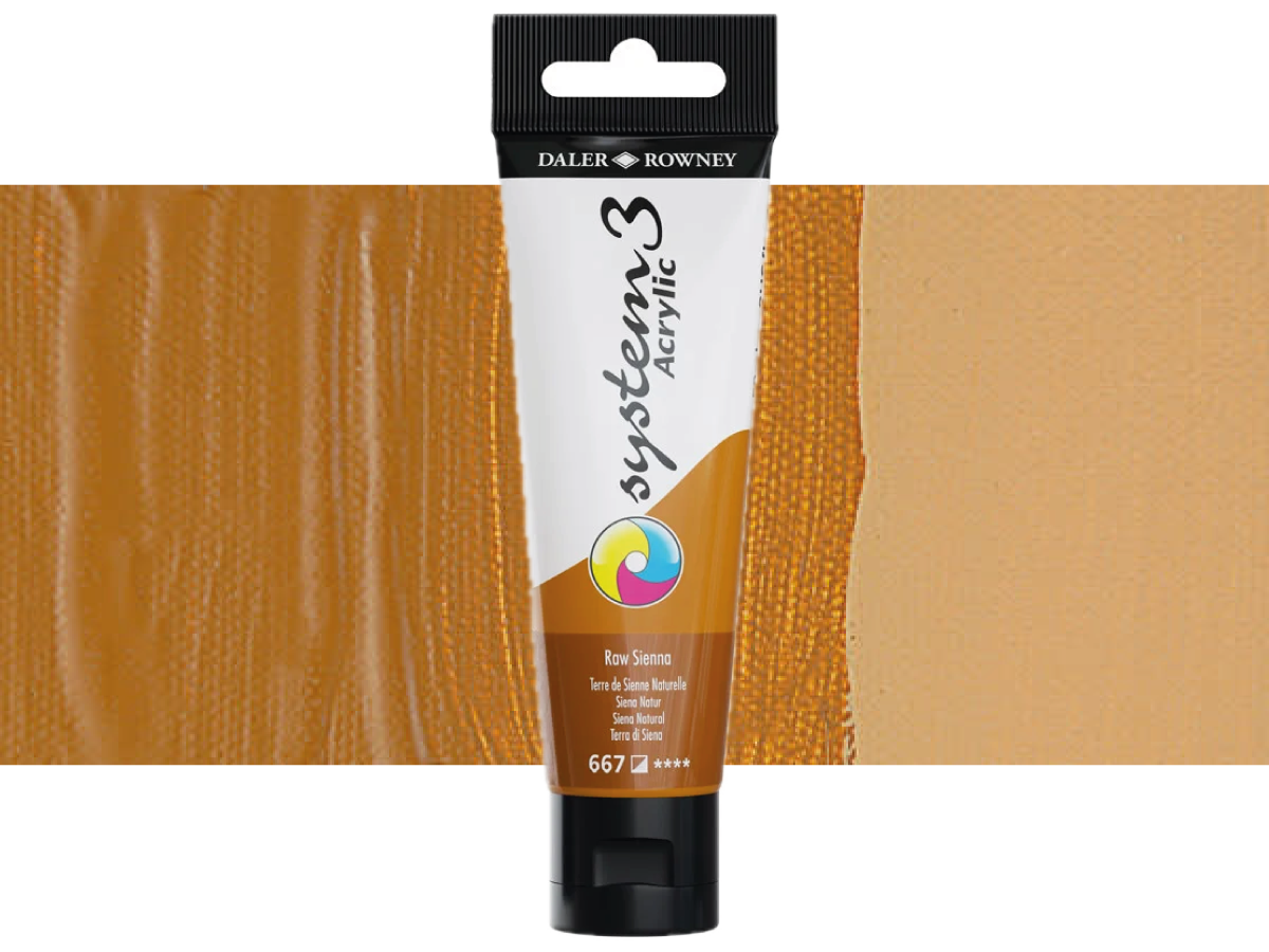 DALER ROWNEY SYSTEM 3 ACRYL 150ML 667 RAW SIENNA 1