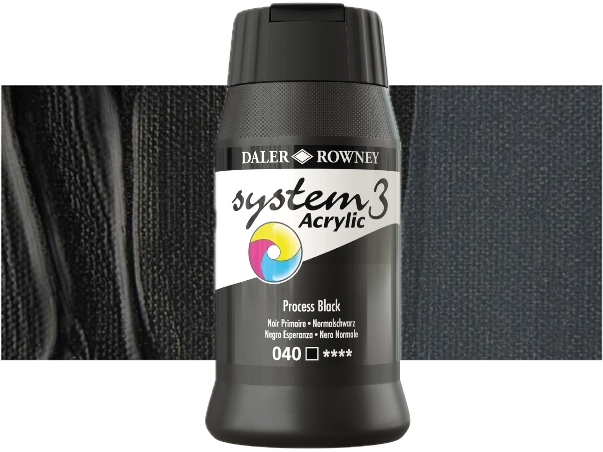 ROWNEY SYSTEM 3 ACRYL 500ML 040 S1 PROCESS BLACK 1