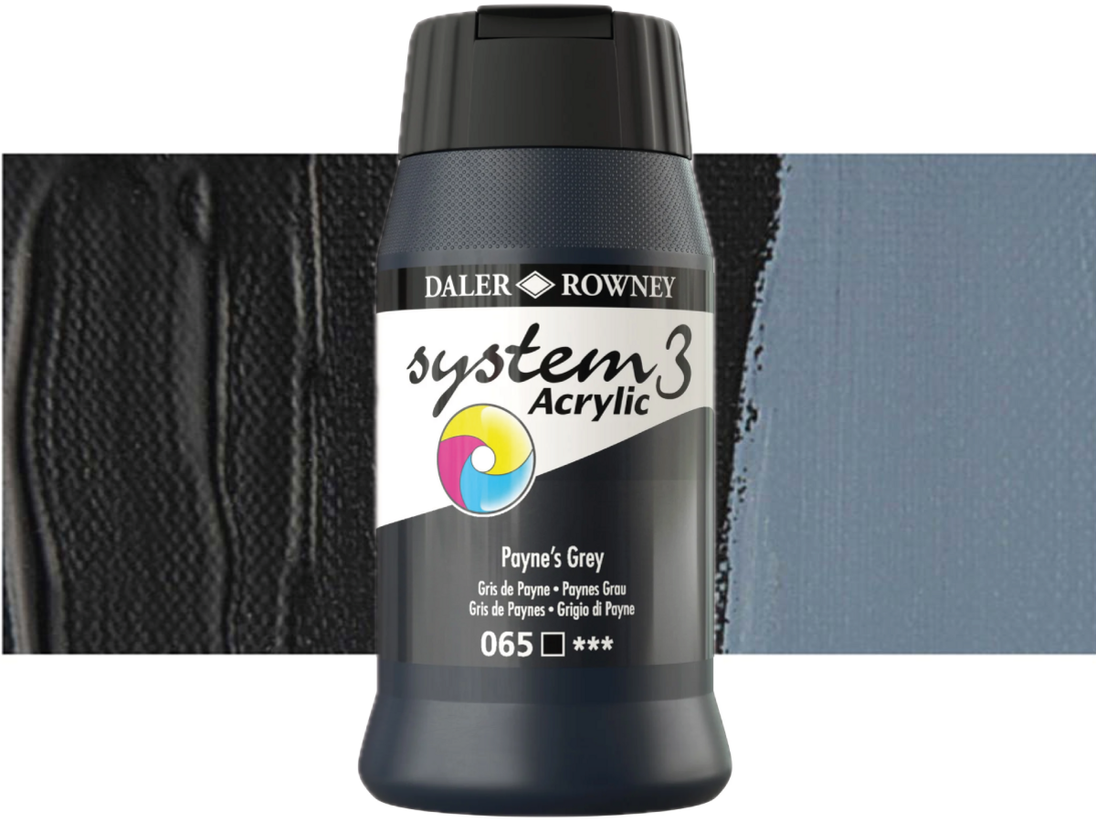 DALER ROWNEY SYSTEM 3 ACRYL 500ML 065 PAYNE'S GREY 1