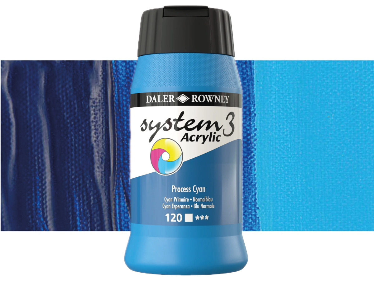 DALER ROWNEY SYSTEM 3 ACRYL 500ML 120 PROCESS CYAN 1