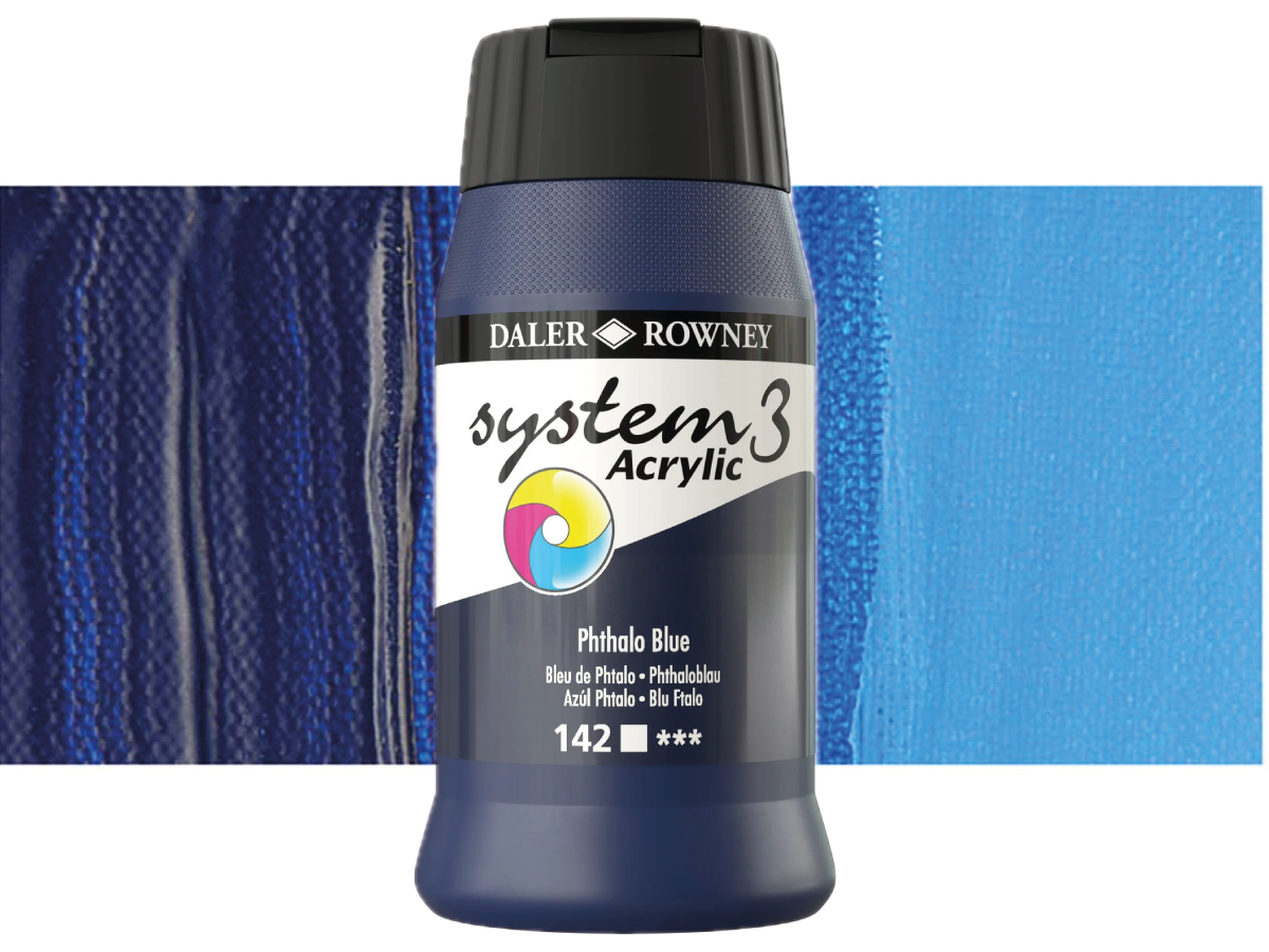 DALER ROWNEY SYSTEM 3 ACRYL 500ML 142 PHTHALO BLUE 1