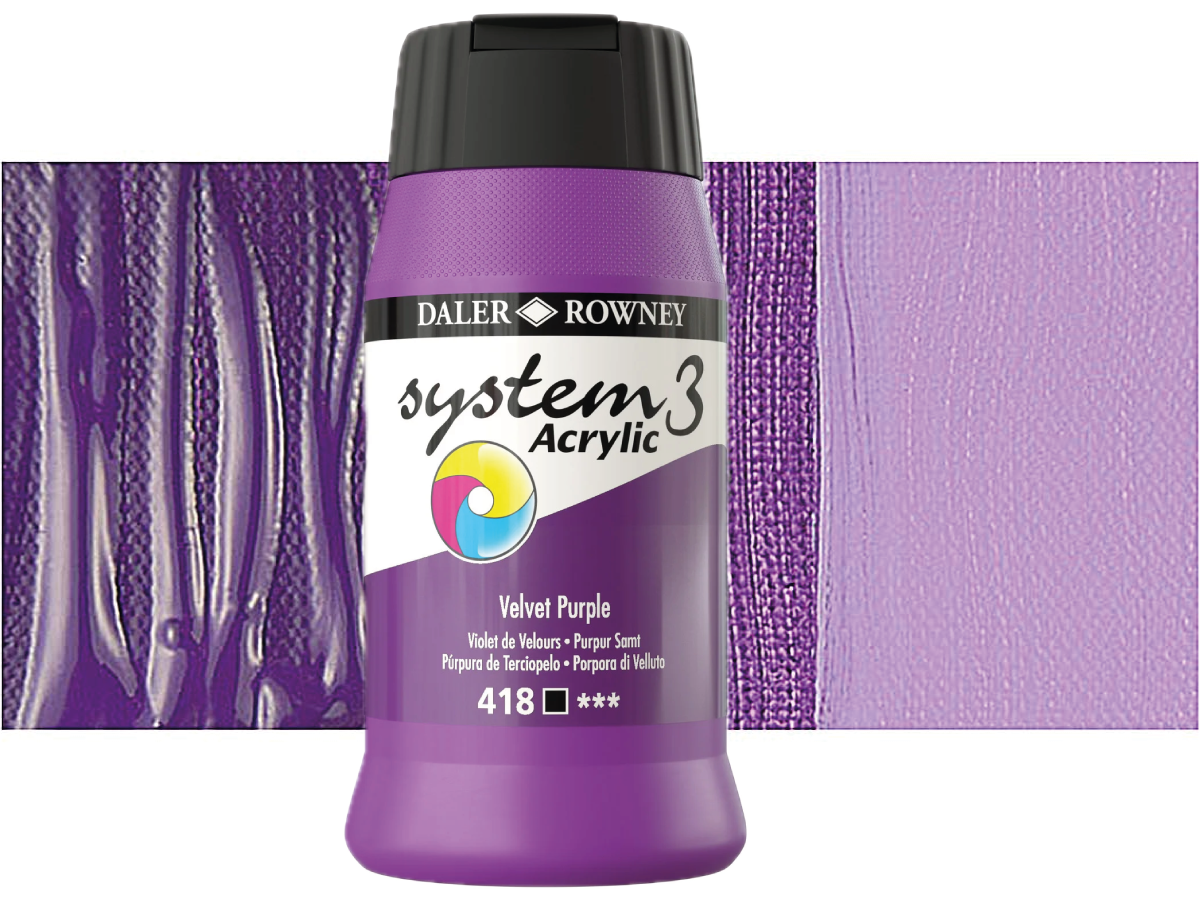 ROWNEY SYSTEM 3 ACRYL 500ML 418 S1 VELVET PURPLE 1