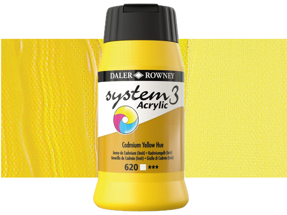 DALER ROWNEY SYSTEM 3 ACRYL 500ML 620 CADMIUM YELLOW HUE 1