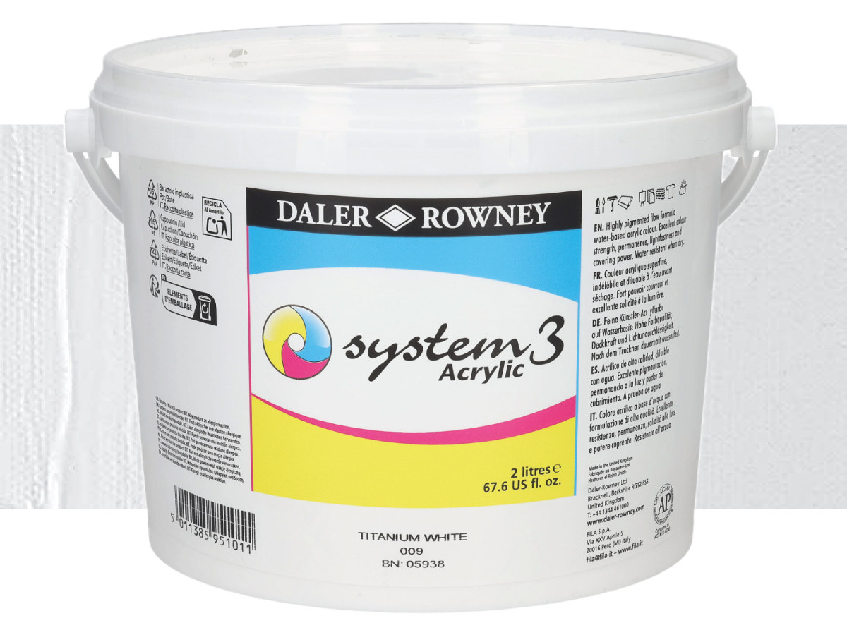 DALER ROWNEY SYSTEM 3 ACRYL 2L 009 TITANIUM WHITE 1