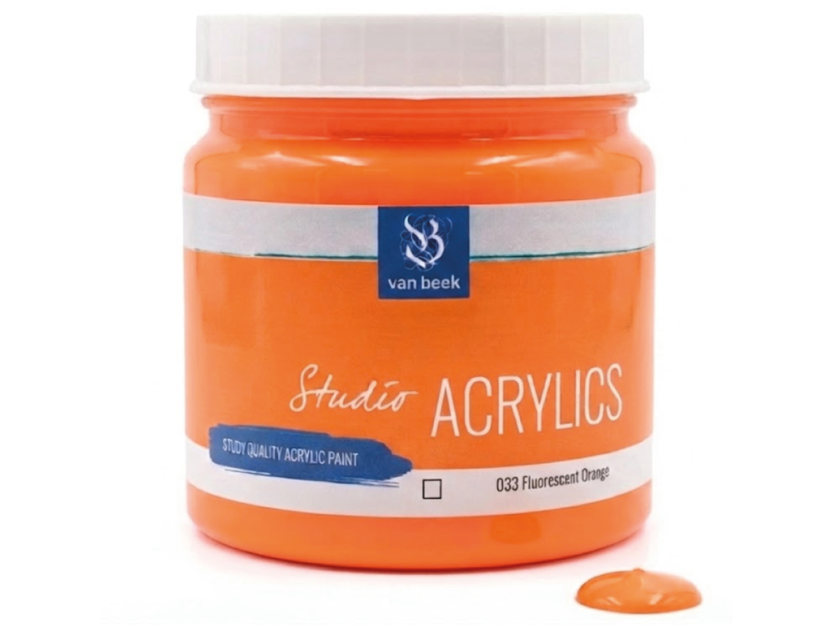 VAN BEEK ACRYL 1000ML 033 S2 ORANGE FLOURESZIEREND 1