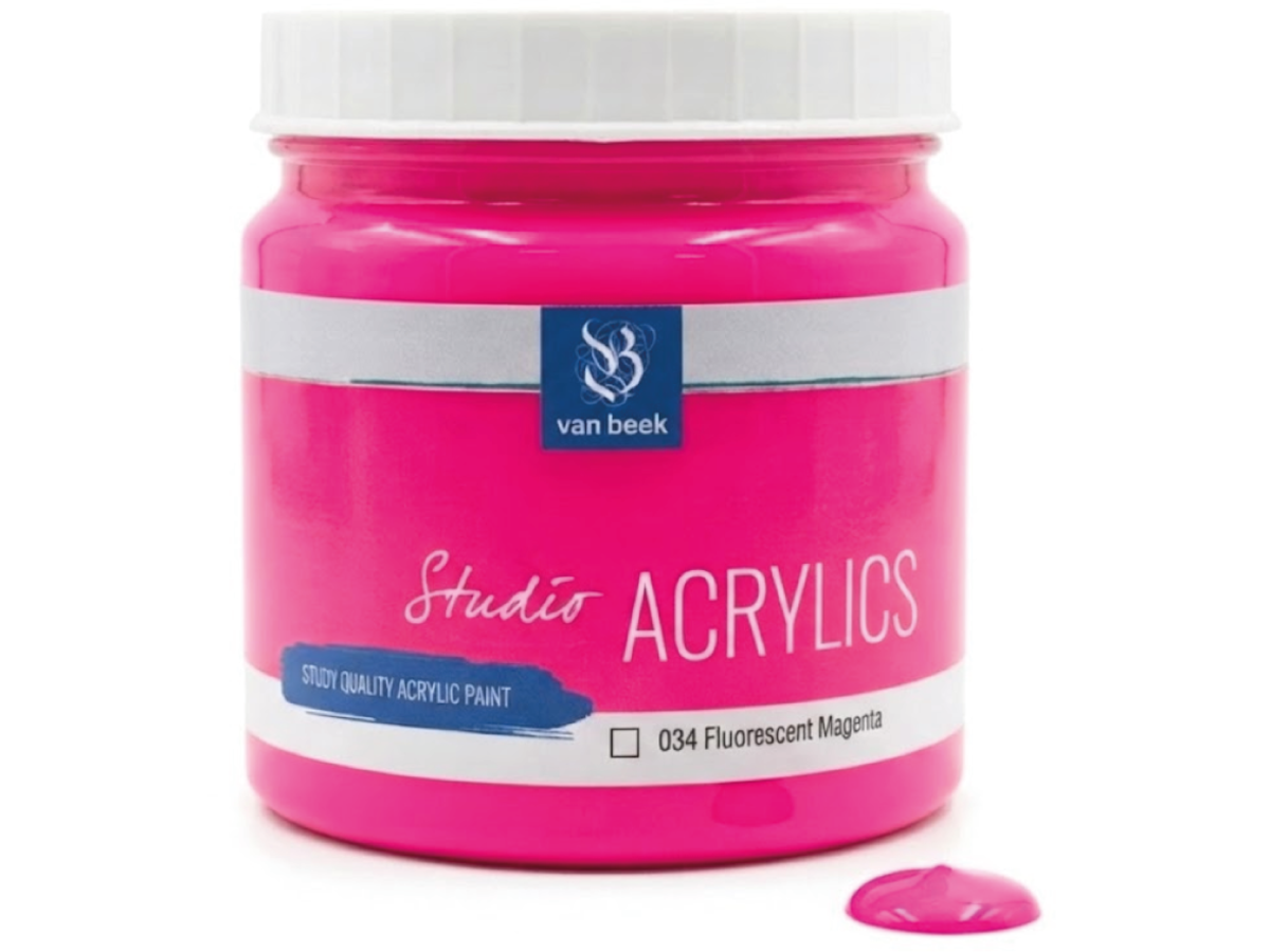 VAN BEEK ACRYL 1000ML 034 S2 MAGENTA FLOURESZIEREND 1
