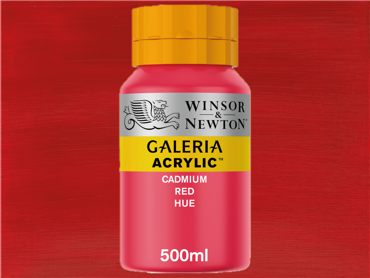 WINSOR & NEWTON GALERIA 500ML 095 KADMIUMROT FARBTON 1