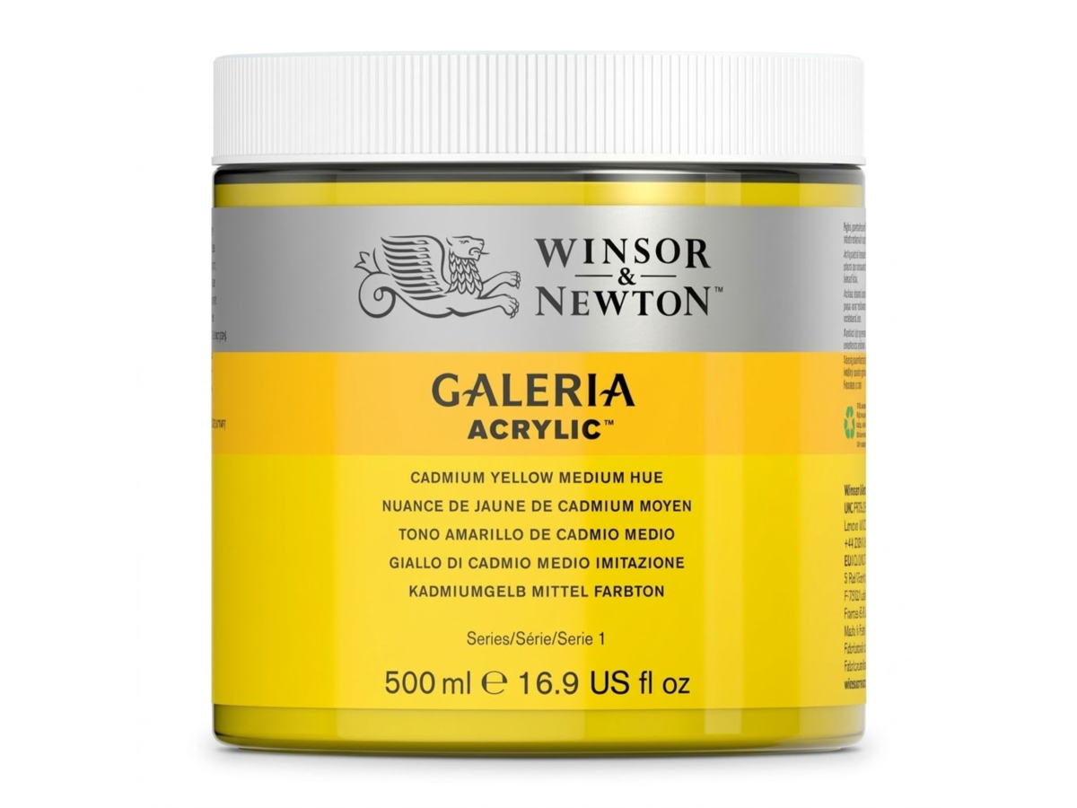 WINSOR & NEWTON GALERIA 500ML 120 KADMIUMGELB MITTEL FARBTON 1